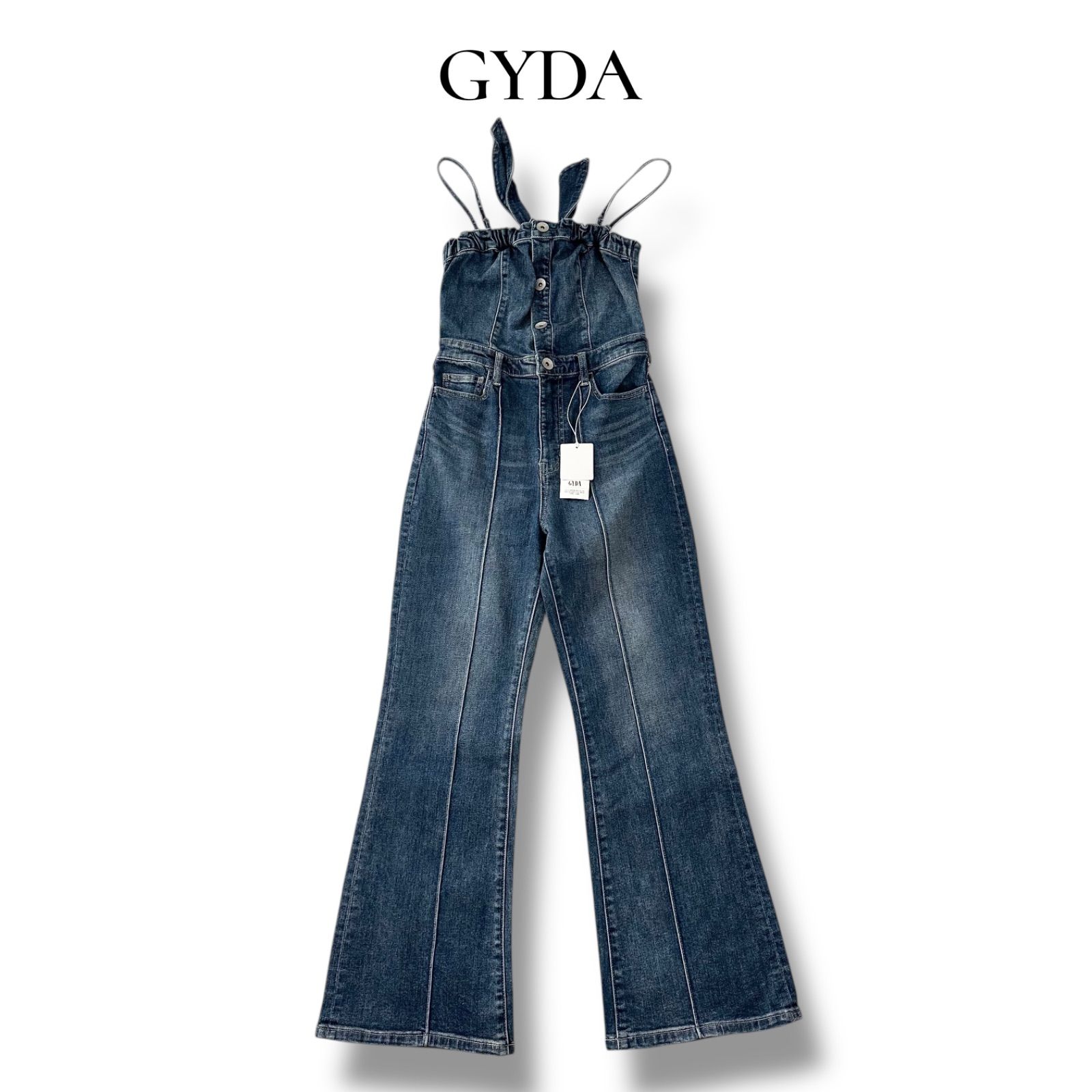 ジェイダ GYDA BACKリボン デニム オールインワン サロペット