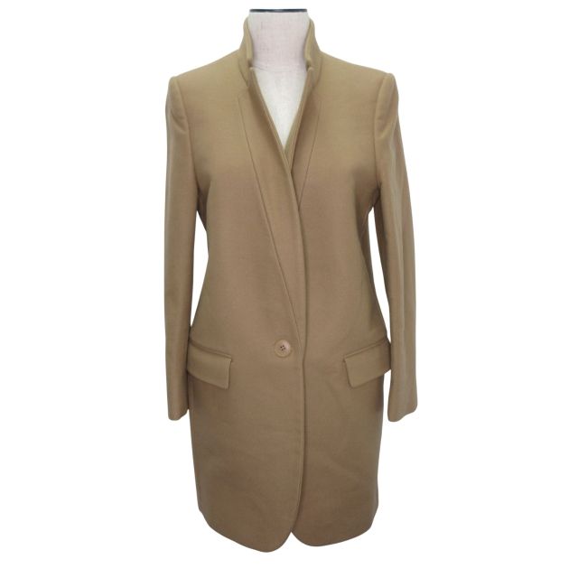 ステラマッカートニー STELLA McCARTNEY 長袖 コート ステンカラーブライスチェスター ウール 40 Lサイズ相当 ベージュ系 0109