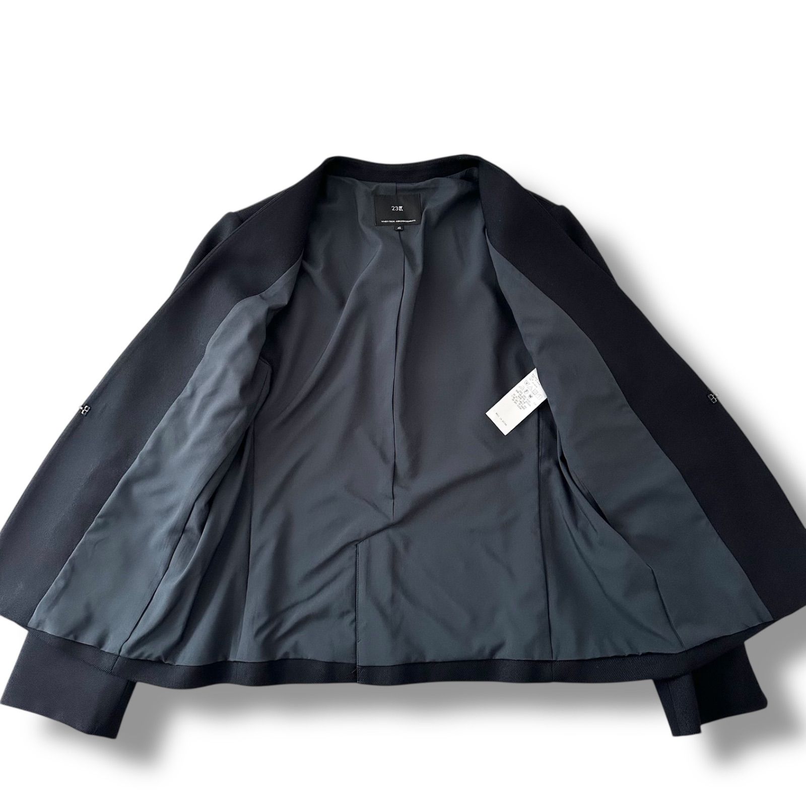 未使用級 23区 23AW ニジュウサンク ウールライクカルゼ ノーカラー