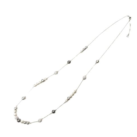 スワロフスキー SWAROVSKI ロングネックレス ミラーボール パール シルバー アクセサリー