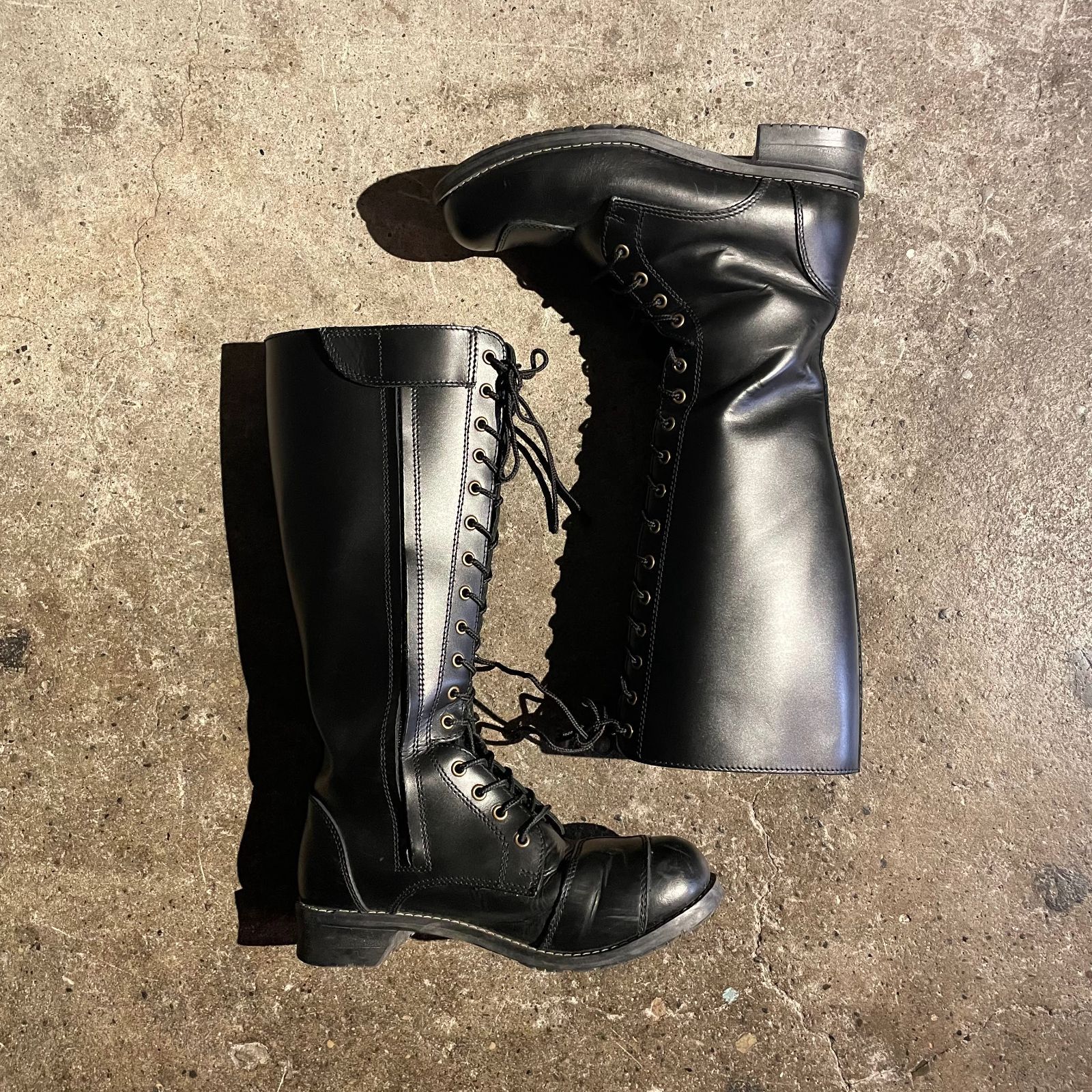 ロングブーツ レースアップ