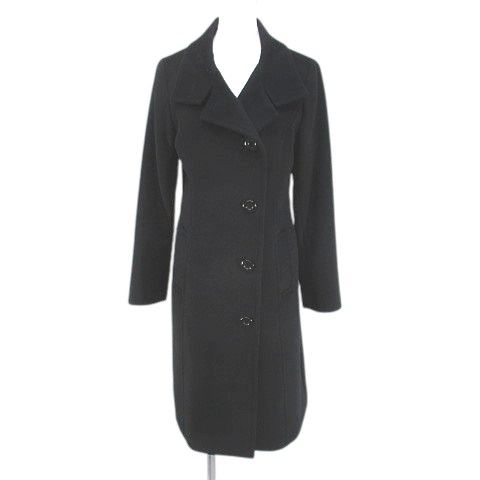 INDIVI　黒　ロングコート ベルト付き　サイズ40　アンゴラ　ウール INDIVI 黒 ロングコート ベルト付き サイズ40 アンゴラ ウール 美品