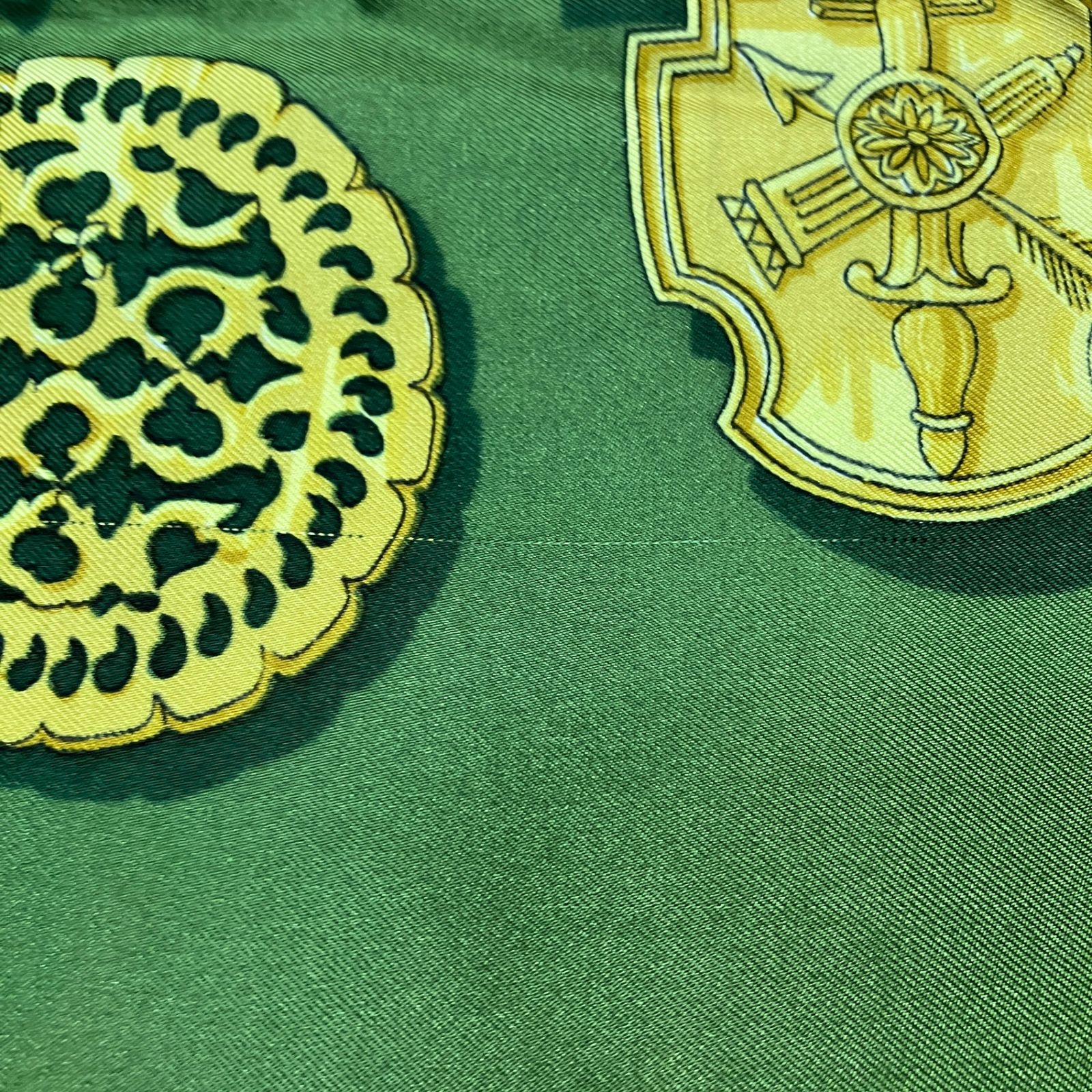 2510-259｜エルメス カレ 90 スカーフ グリーン タグあり