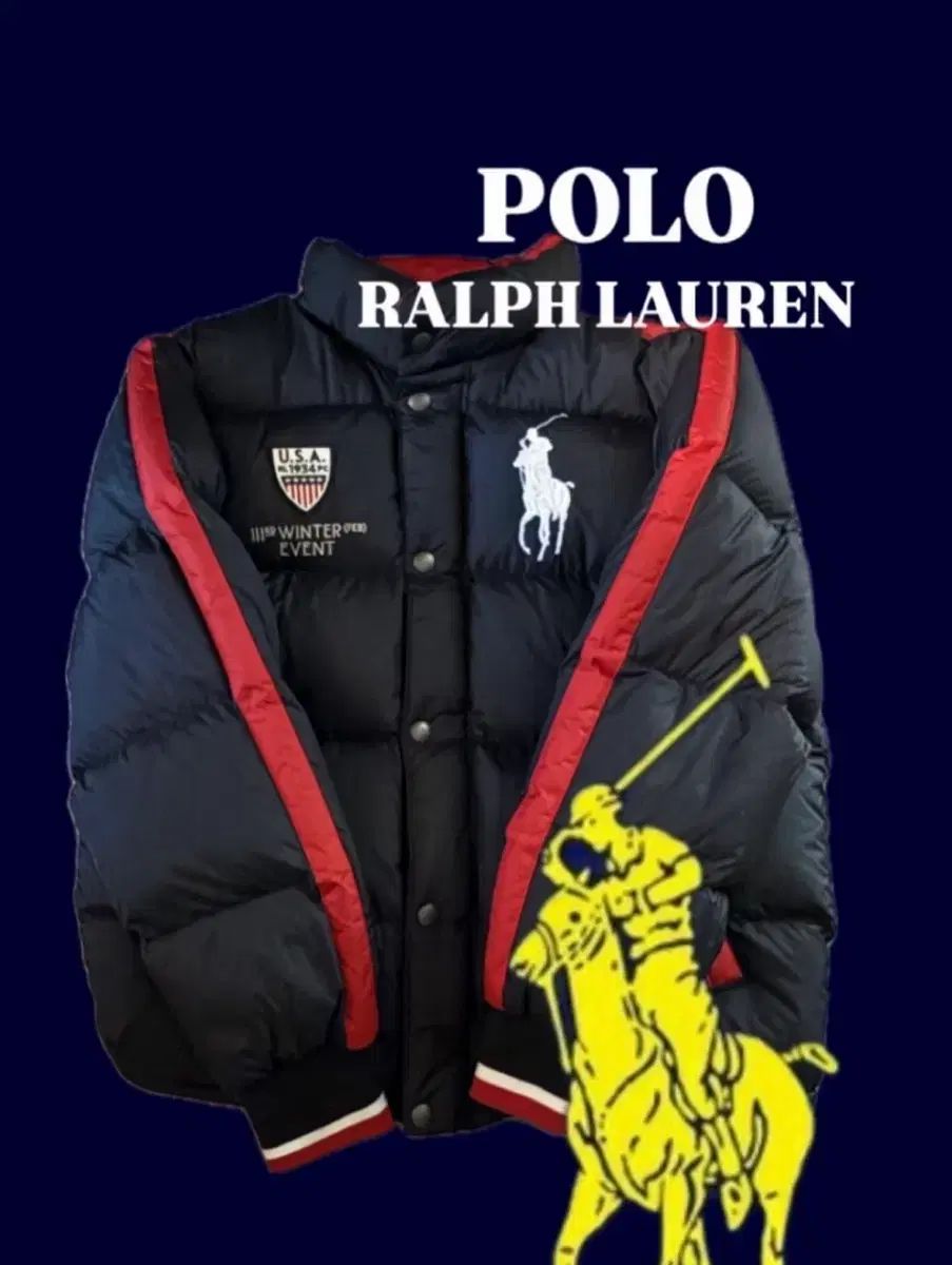 ポロラルフローレン ビックポニー 星条旗 ブラック ダウン - メルカリ