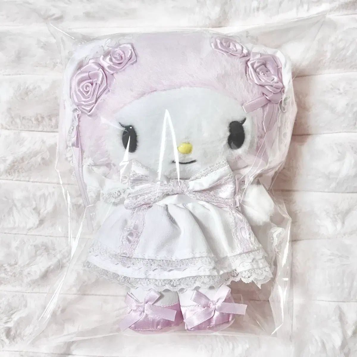 サンリオ マイメロディ 白 フリル ウェディング 中型 ぬいぐるみ