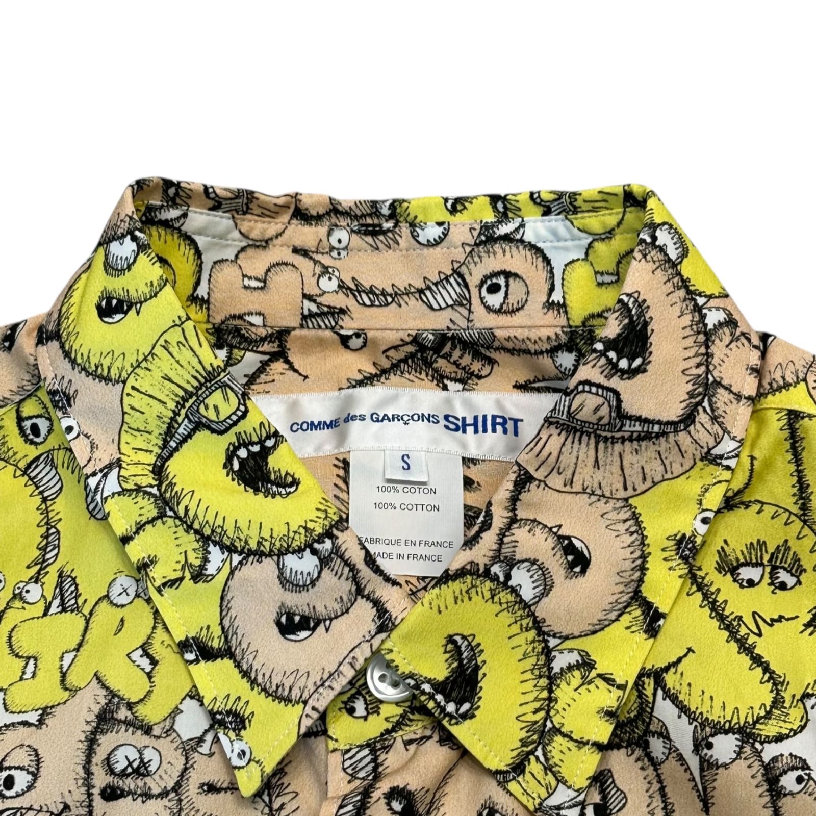  COMME des GARCONS SHIRT×KAWS コムデギャルソンシャツ×カウズ 21 AW KAWS-Graphic L|S Shirt グラフィック 長袖 シャツ FH-B 031 S イエロー×ピンク その他 長袖シャツ