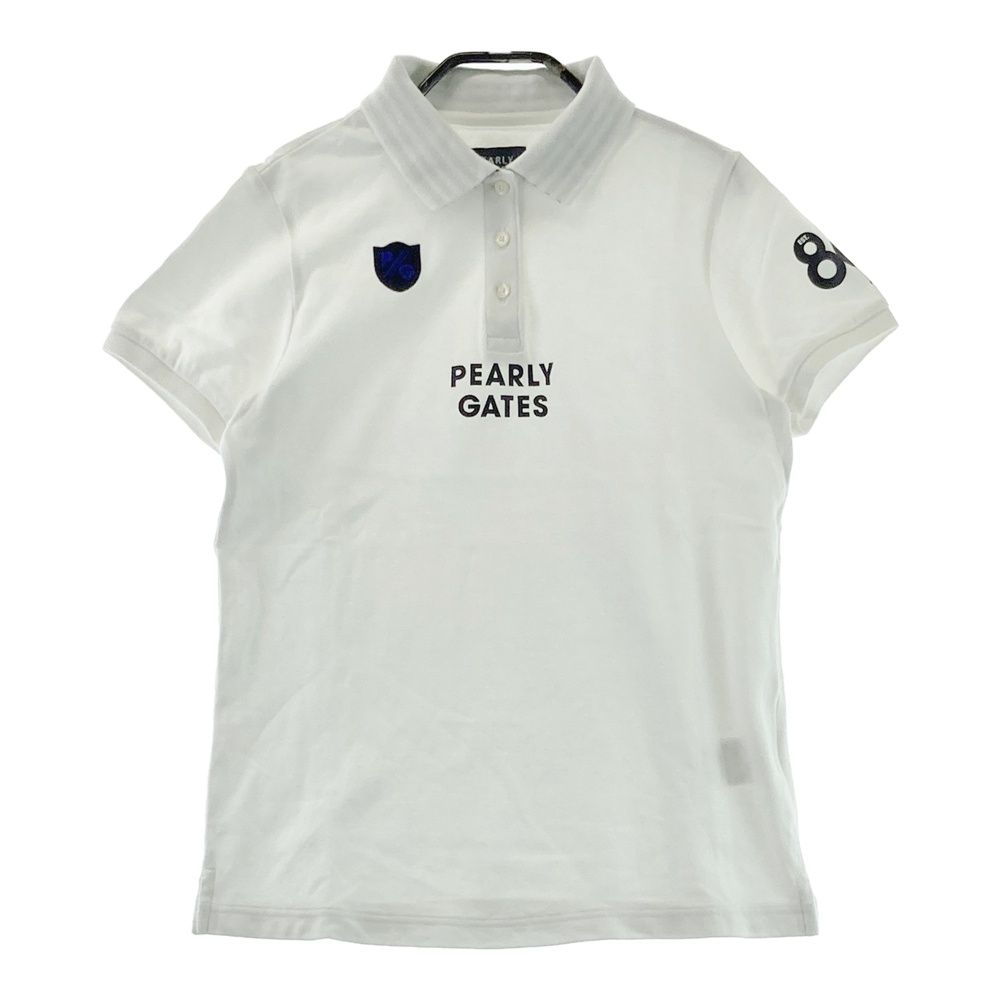 サイズ 0 PEARLY GATES パーリーゲイツ 2025年 半袖ポロシャツ ホワイト系 ゴルフウェア レディース ストスト
