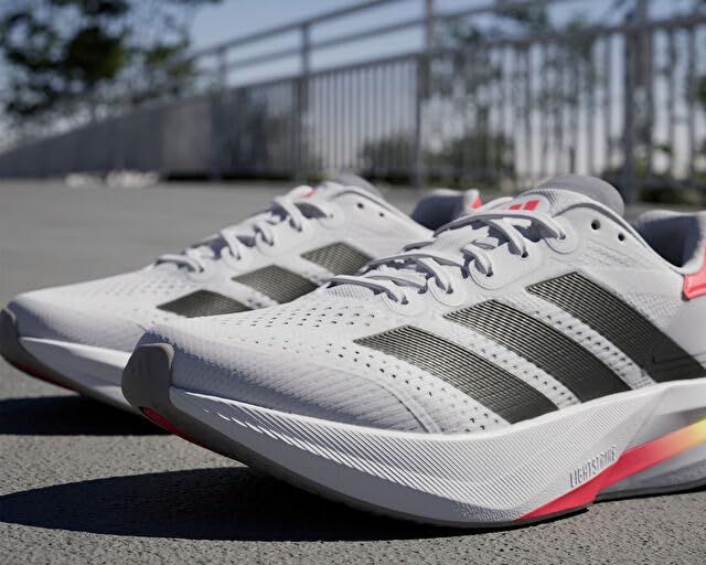 アディダス ランニングシューズ アディゼロ デュラモ スピード 2 ユニセックス大人 NKL 71 フットウェアホワイト|コアブラック|ルシッドレッド IF 9393 26.0 cm