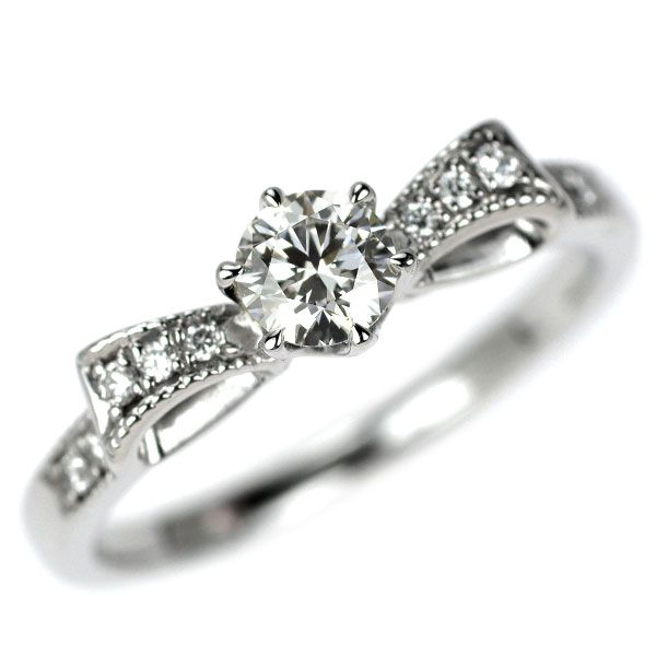 フォーエバーマーク Pt900 ダイヤモンド リング 0.262ct D VVS2 3EX D0