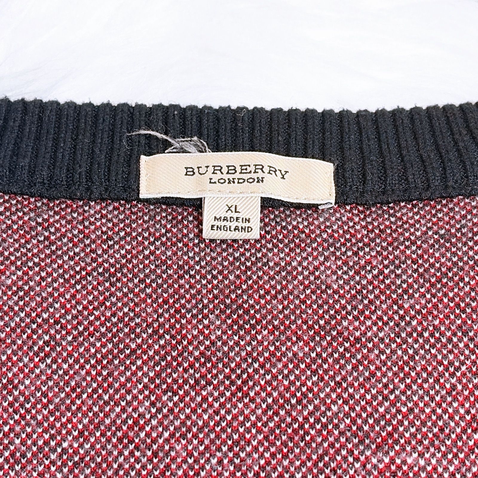 バーバリー ニットベスト メガチェック カシミヤ混 ウール ロゴボタン