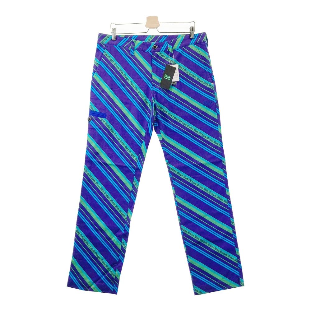 サイズ 4 DANCE WITH DRAGON ダンスウィズドラゴン ストレッチパンツ 総柄 パープル系 ゴルフウェア メンズ ストスト