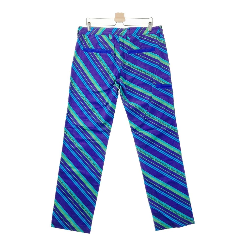 サイズ 4 DANCE WITH DRAGON ダンスウィズドラゴン ストレッチパンツ 総柄 パープル系 ゴルフウェア メンズ ストスト