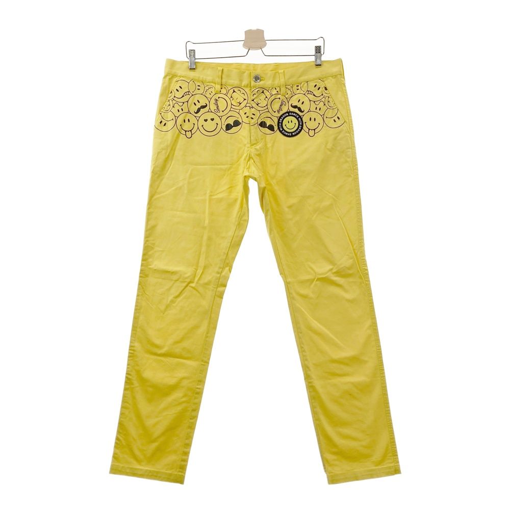 サイズ 4 DANCE WITH DRAGON ダンスウィズドラゴン ストレッチパンツ ニコちゃん イエロー系 ゴルフウェア メンズ ストスト