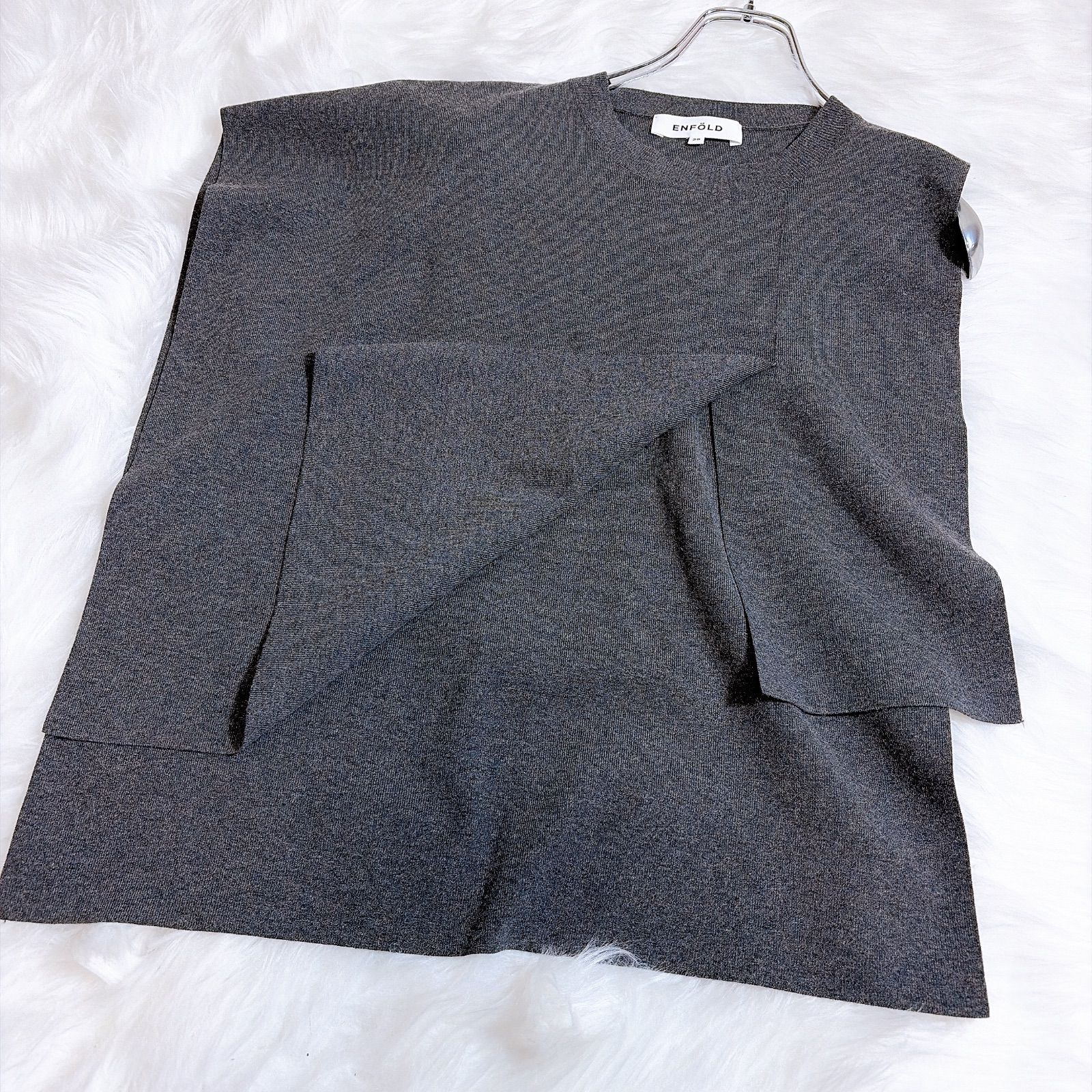 ENFOLD CAPE VEST ケープベスト　グレー　38 ENFOLD グレー ベスト 38 ENFOLD CAPE VEST ケープベスト グレー 38