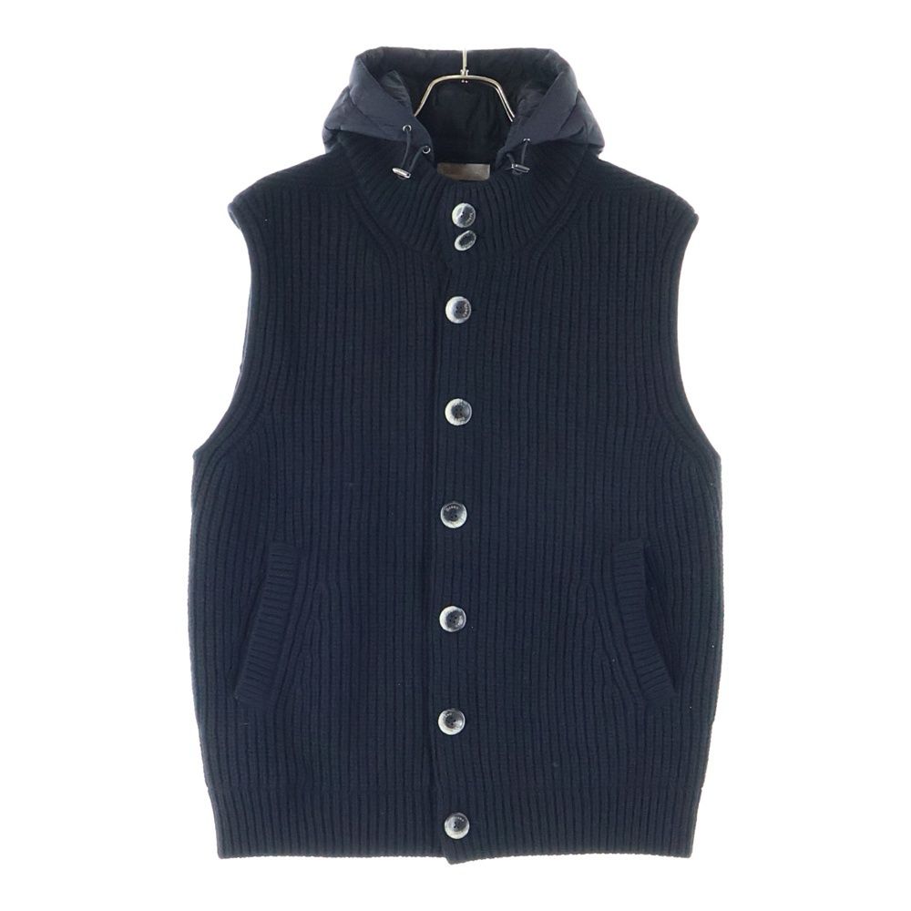 【美品】HERNO ヘルノ ウールフィッシャーマンズリブフーディーニットベスト HERNO (ヘルノ) RESORT リゾート ミドルゲージウールフィッシャーマン