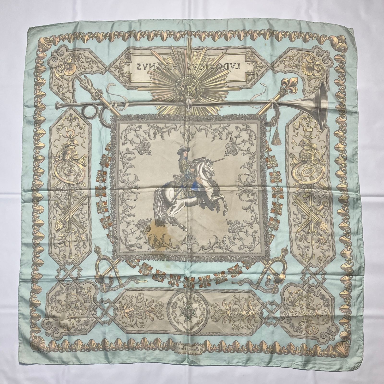 2510-263｜エルメス カレ 90 スカーフ シルク ライトブルー - メルカリ