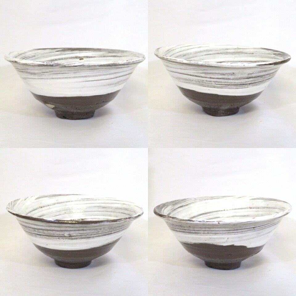 ☆新春超特売品☆】延寿窯 二代 佐藤友宣作 粉引 刷毛目 平茶碗 茶道具