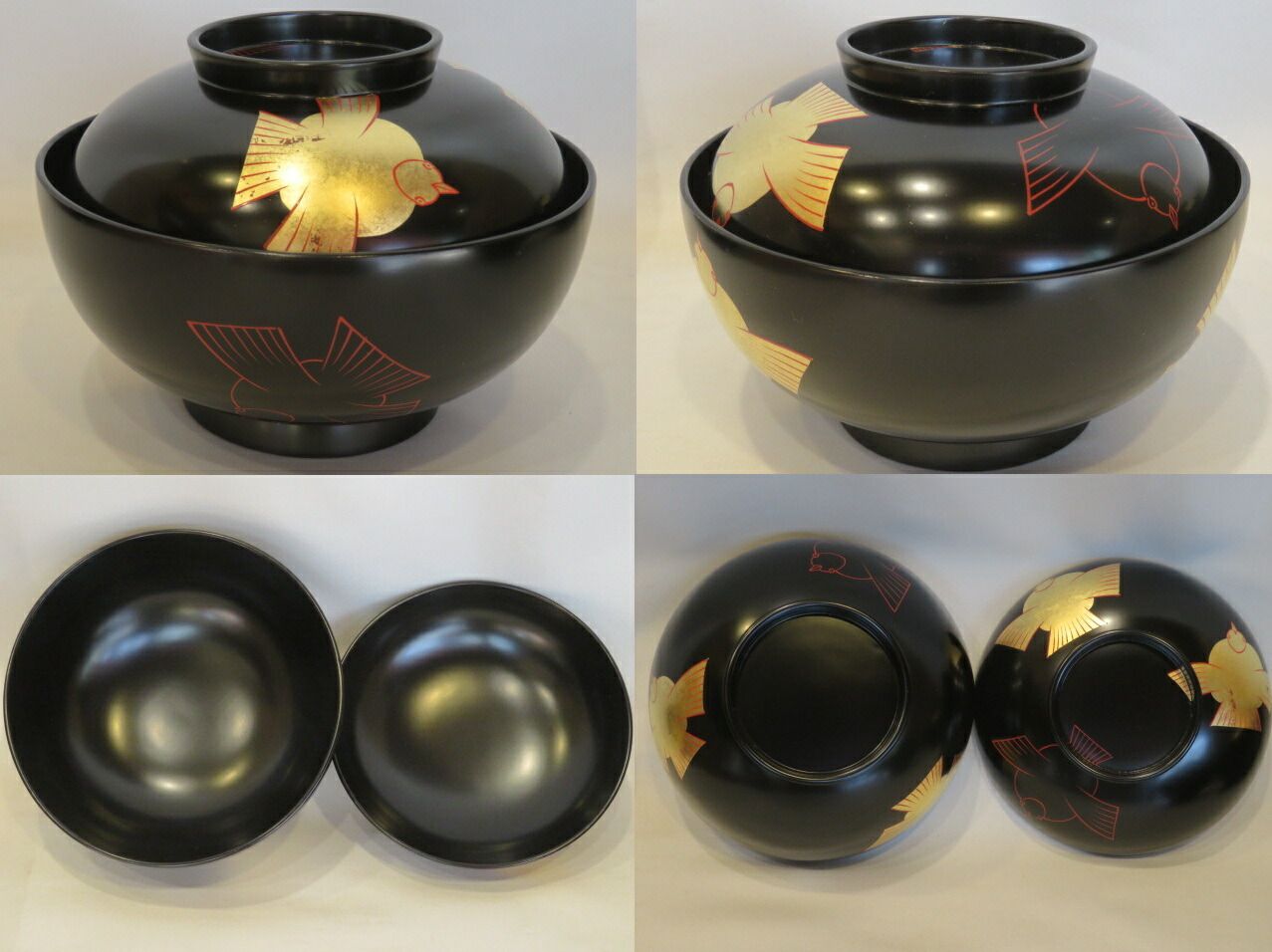 岡本陽斉作 ふくら雀蒔絵