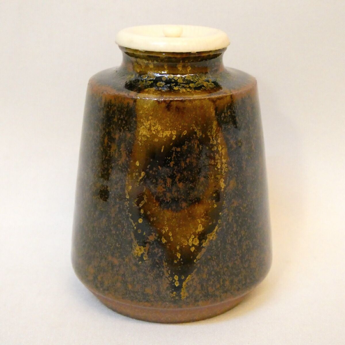 瀬戸金華山・中興名物】平安 笹田仁史作 廣澤写 茶入 剣先緞子仕覆