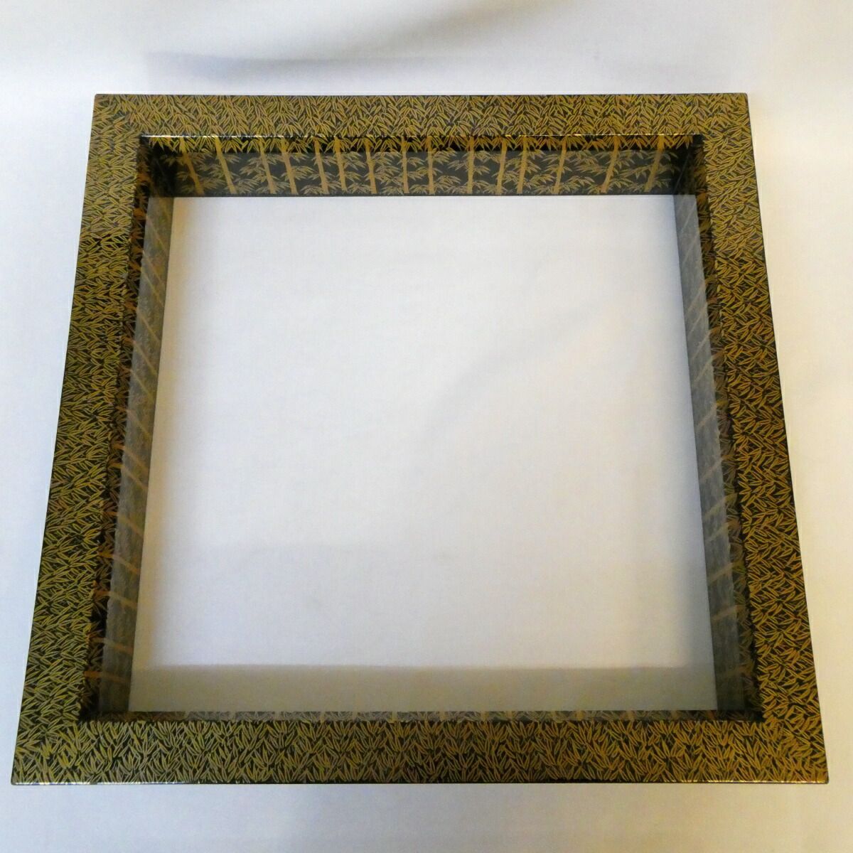 新春 平安表派 岡田表寛作 竹林蒔絵 炉縁 木製 明治〜大正 茶道具