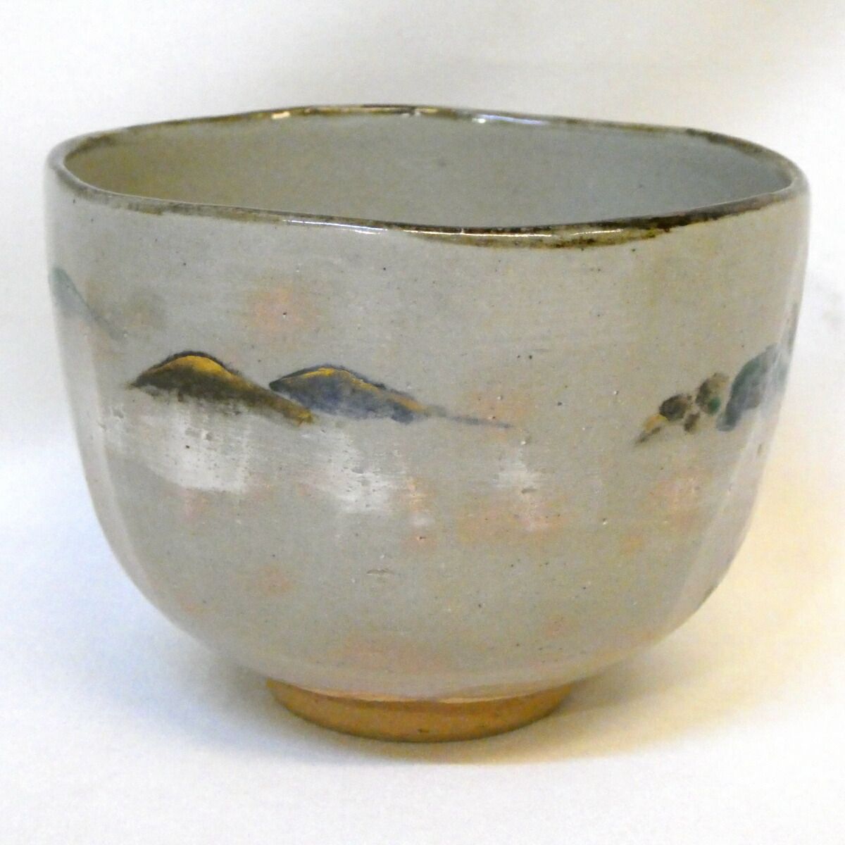 茶道具　京焼　十六代　永楽善五郎造　雪輪田舎家　茶碗　共箱　V　R5186 乾山写 雪中松茶碗 永楽善五郎(即全)作 共箱 即中斎書付 銘「瑞色