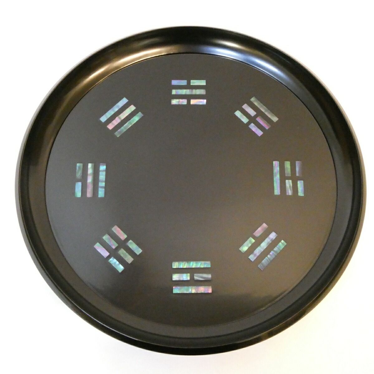 尺一寸 真塗 青貝螺鈿 八卦盆 木製 茶道具