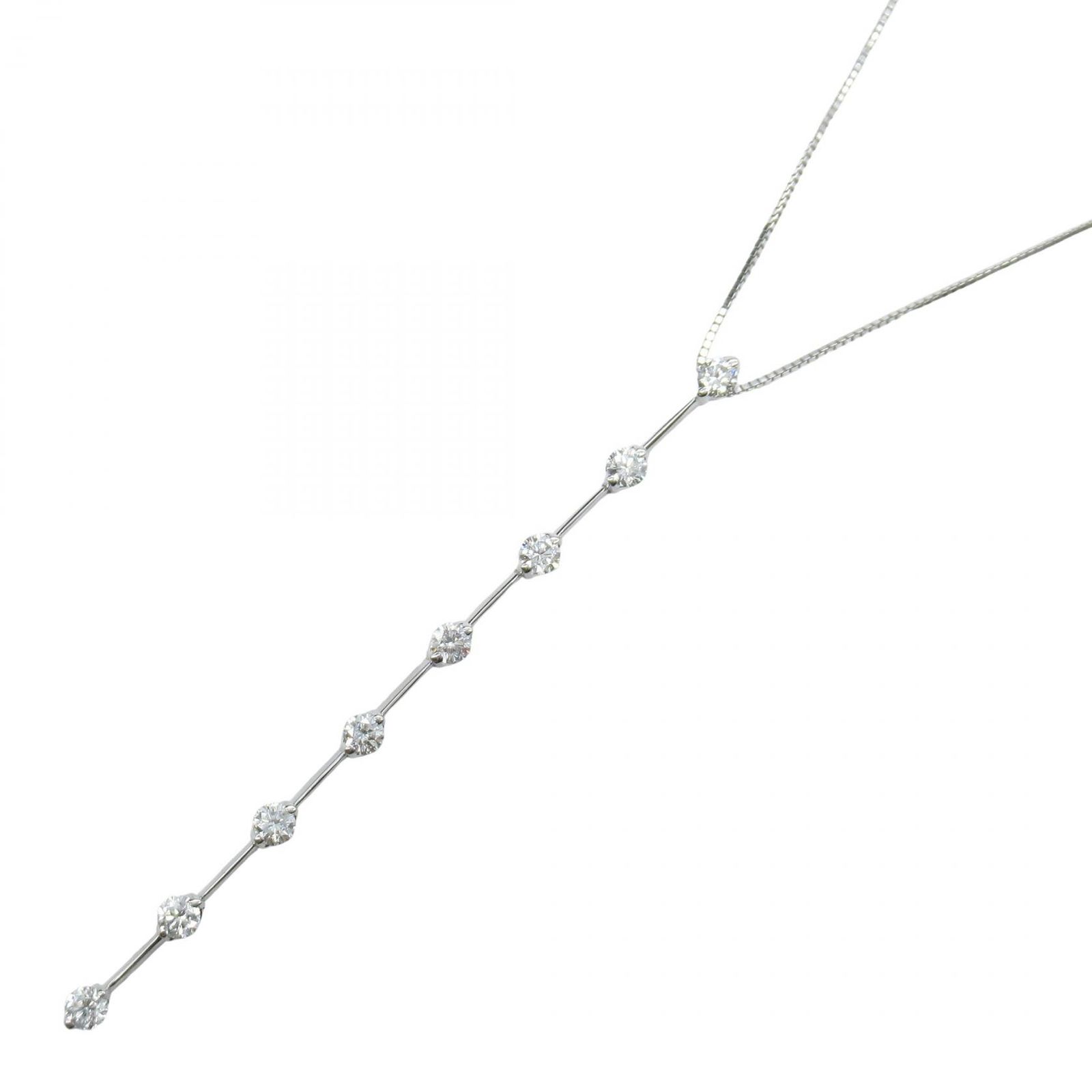 ジュエリー JEWELRY ネックレス ダイヤモンド ﾀﾞｲﾔ 5.9 g 首回49.5㎝ K 18 WG ホワイトゴールド レディース A