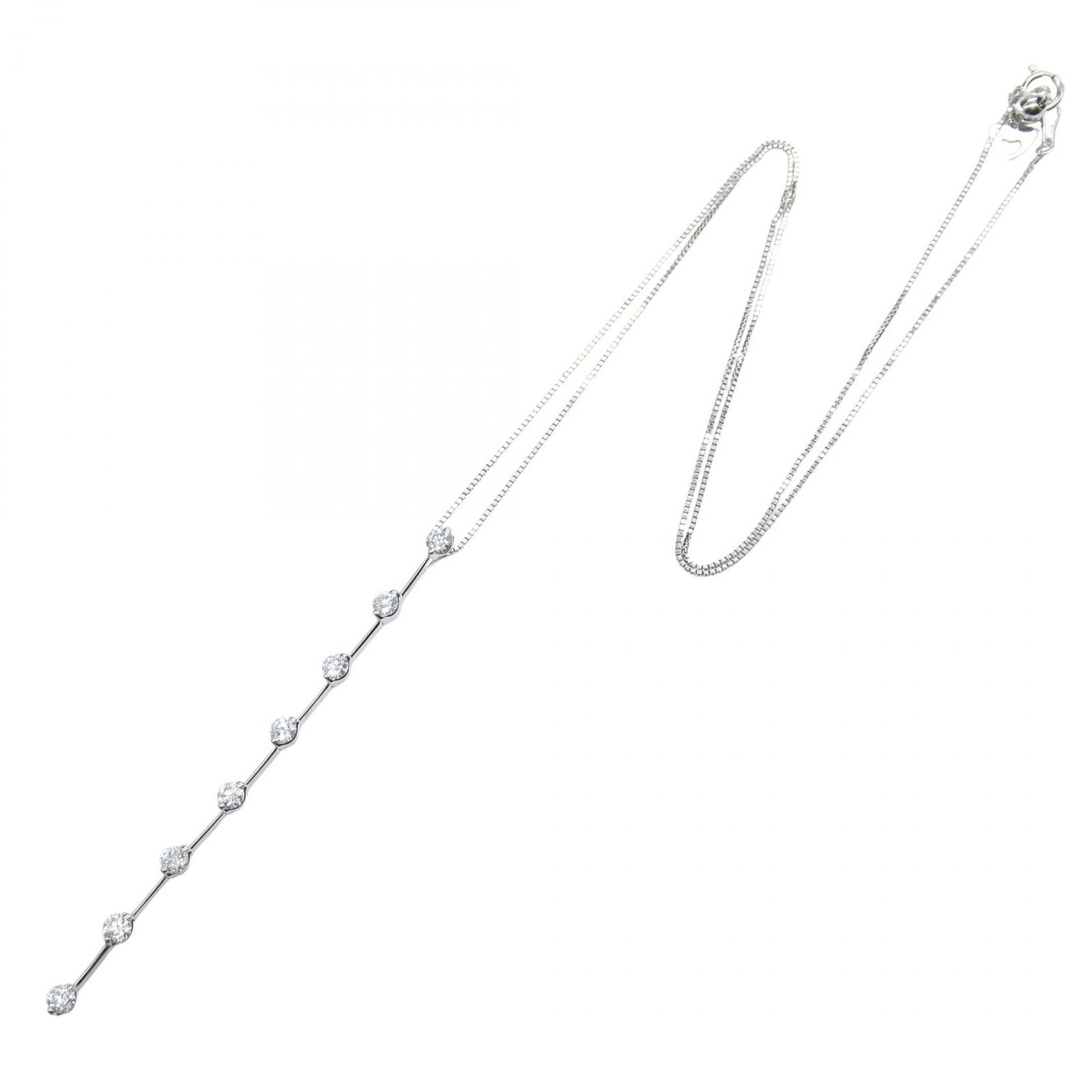 ジュエリー JEWELRY ネックレス ダイヤモンド ﾀﾞｲﾔ 5.9 g 首回49.5㎝ K 18 WG ホワイトゴールド レディース A