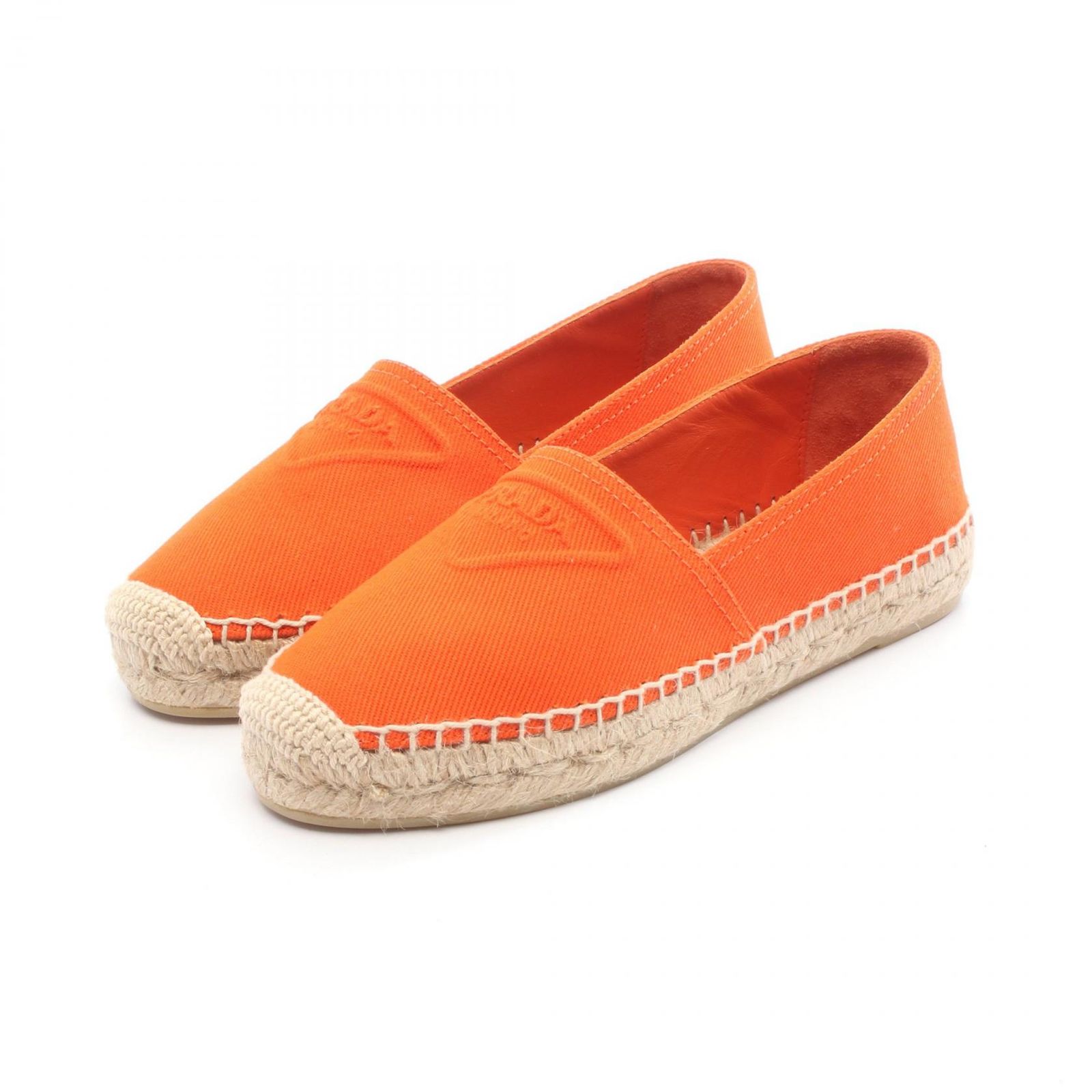 プラダ PRADA スリッポン エンボスロゴ キャンバス レディース ♥