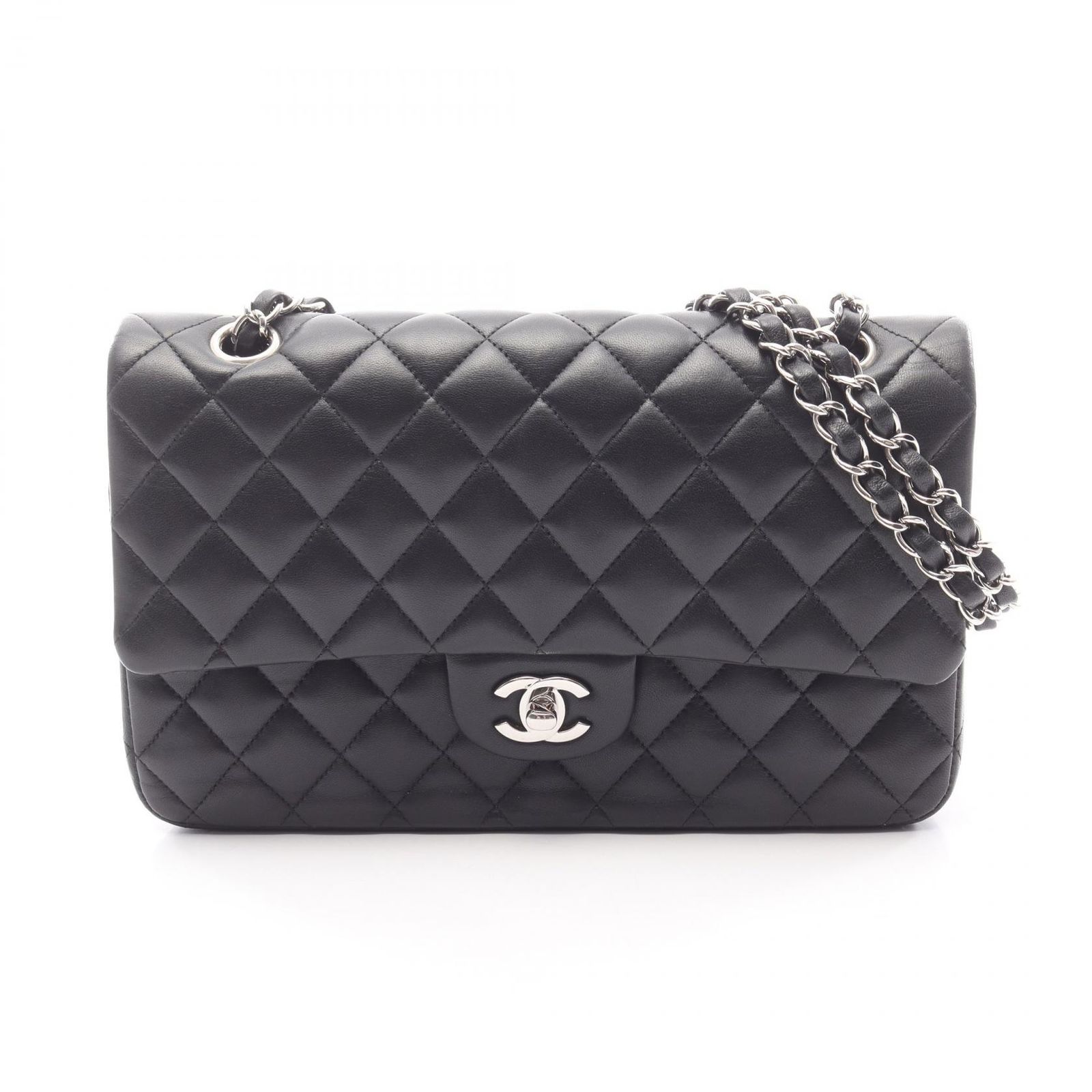 シャネル CHANEL ショルダーバッグ マトラッセ Wフラップ ブラック