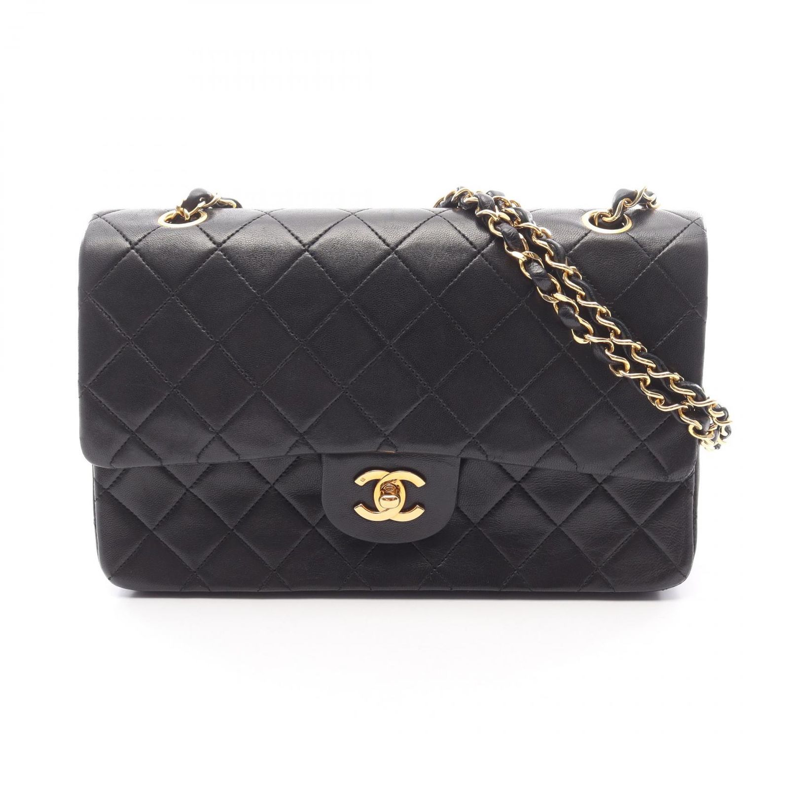 シャネル CHANEL ショルダーバッグ マトラッセ Wフラップ ブラック
