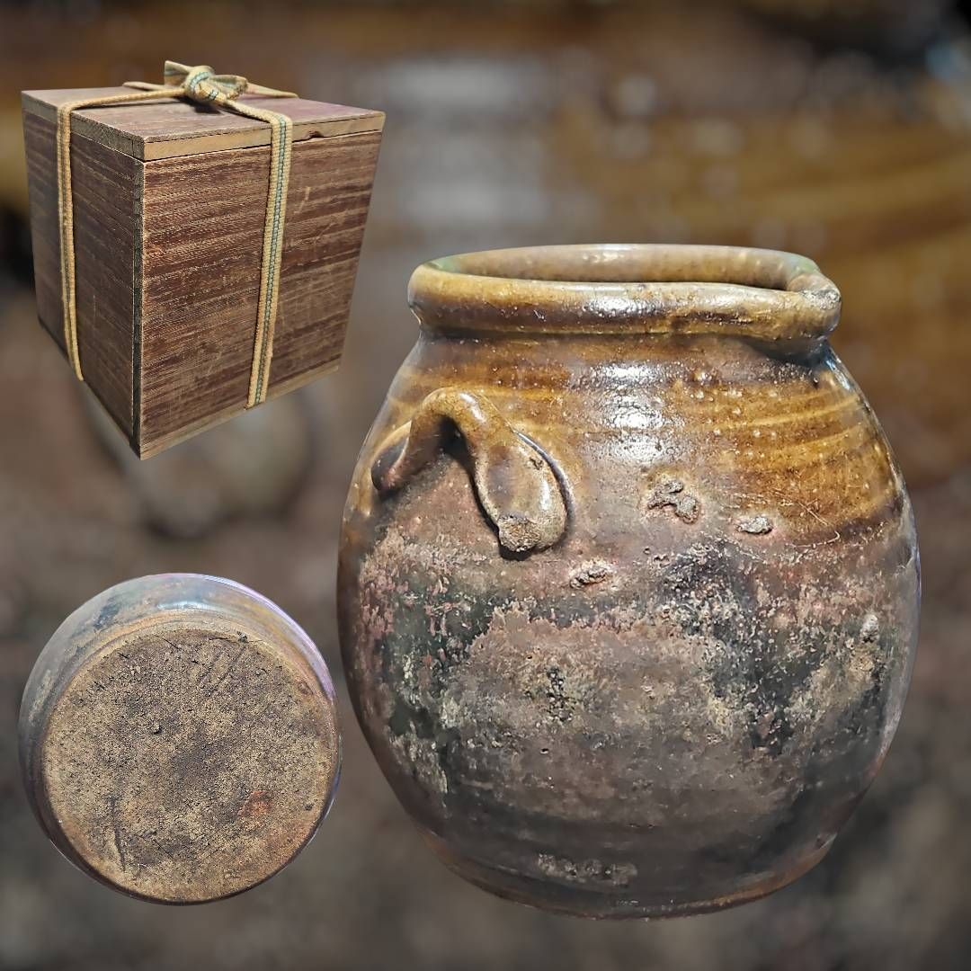 古備前 お歯黒壺 江戸期 備前焼 壷 壺 古美術 骨董 レトロ