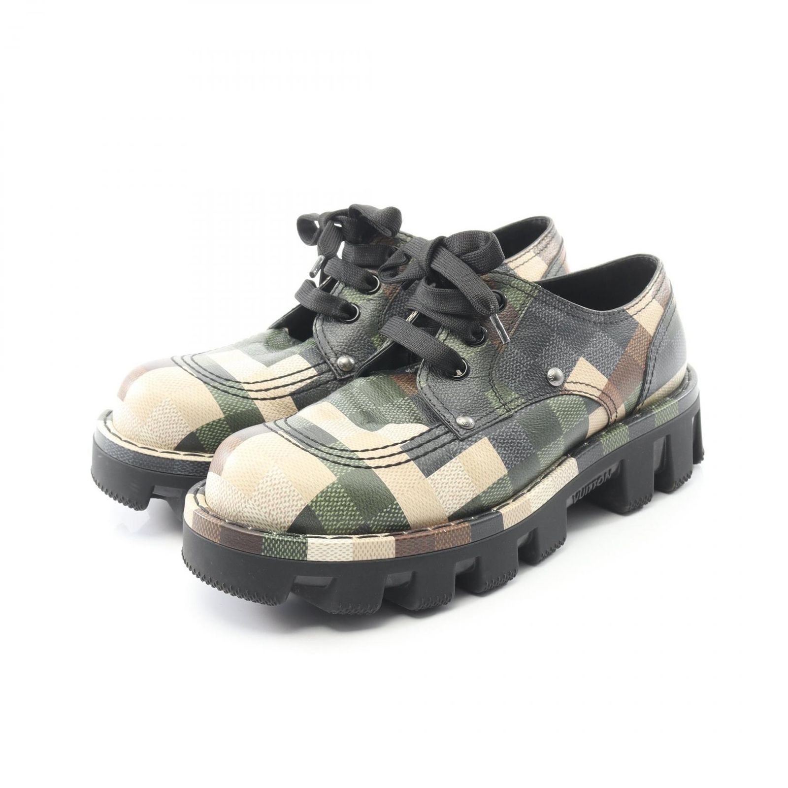 ルイ ヴィトン LOUIS VUITTON スニーカー LVチェッカーライン ダモフラージュ PVCコーティングキャンバス メンズ A