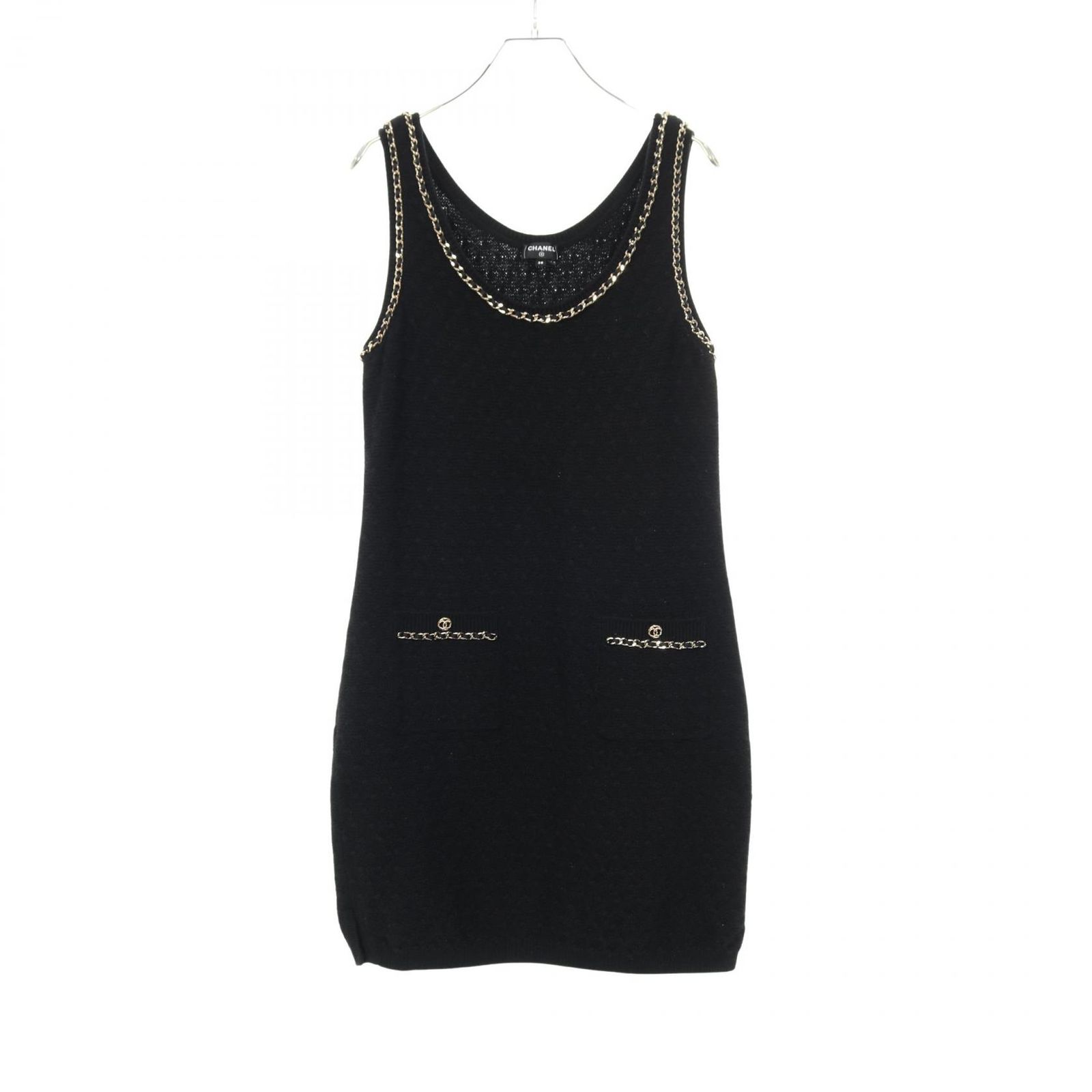 シャネル CHANEL ワンピース ココマーク チェーントリム ブラック その他 ニットワンピース レディース A