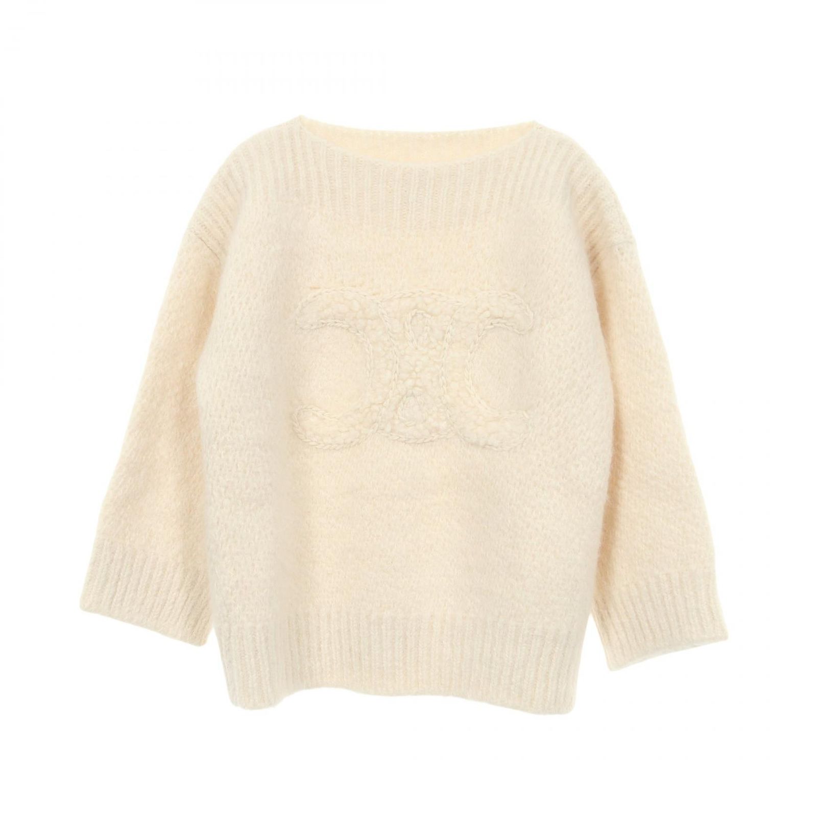 セリーヌ CELINE ニット トリオンフ ホワイト ウール カシミヤ