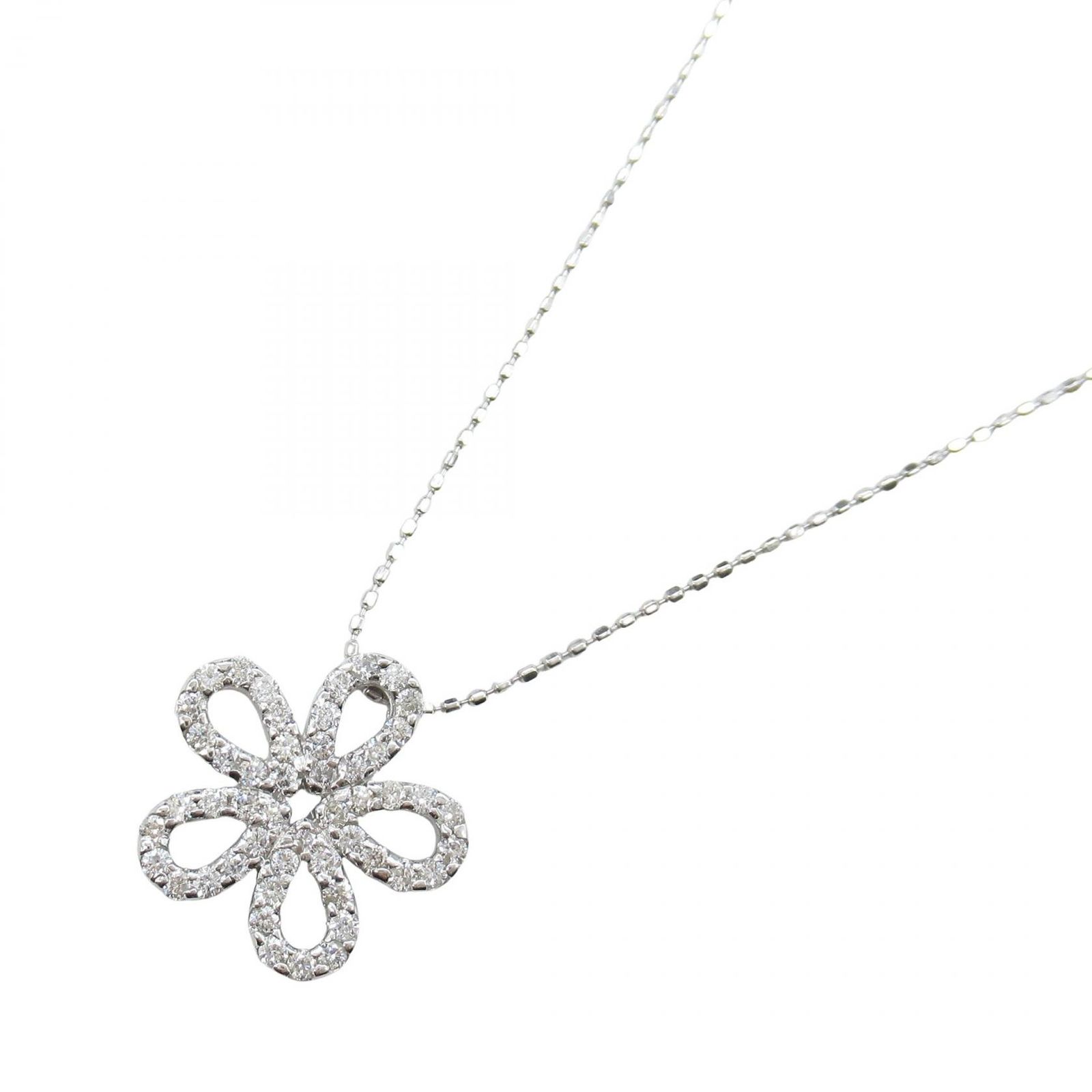 ジュエリー JEWELRY ネックレス ダイヤモンド ﾀﾞｲﾔ 3.3 g 首回36|40㎝ K 18 WG ホワイトゴールド レディース A