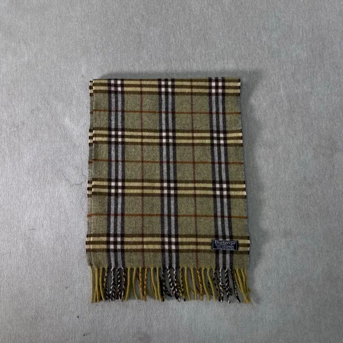 バーバリー ノヴァチェック カシミア グリーン マフラー