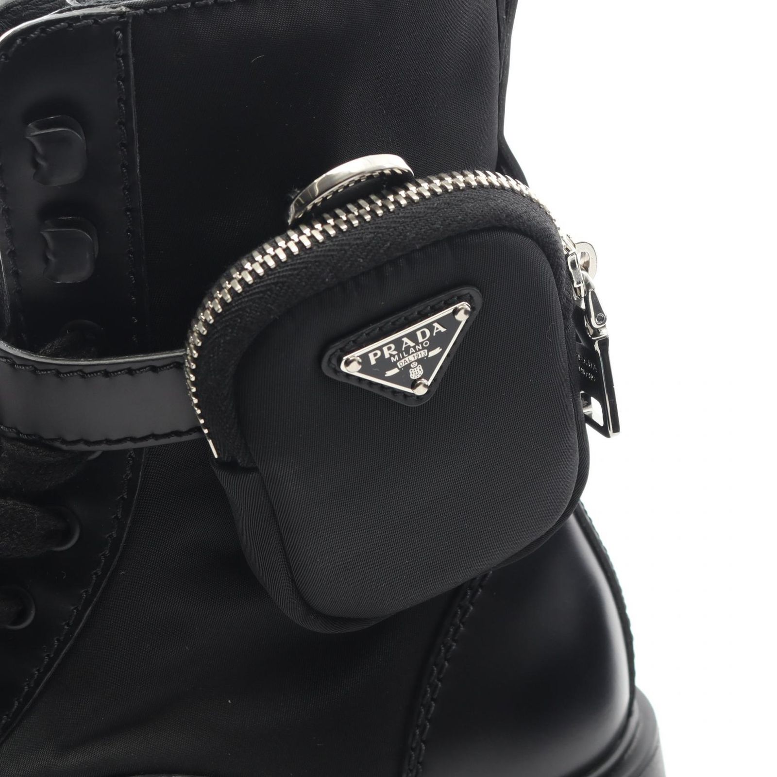 プラダ PRADA ブーツ Re-Nylon モノリス ナイロン レザー ブーツ