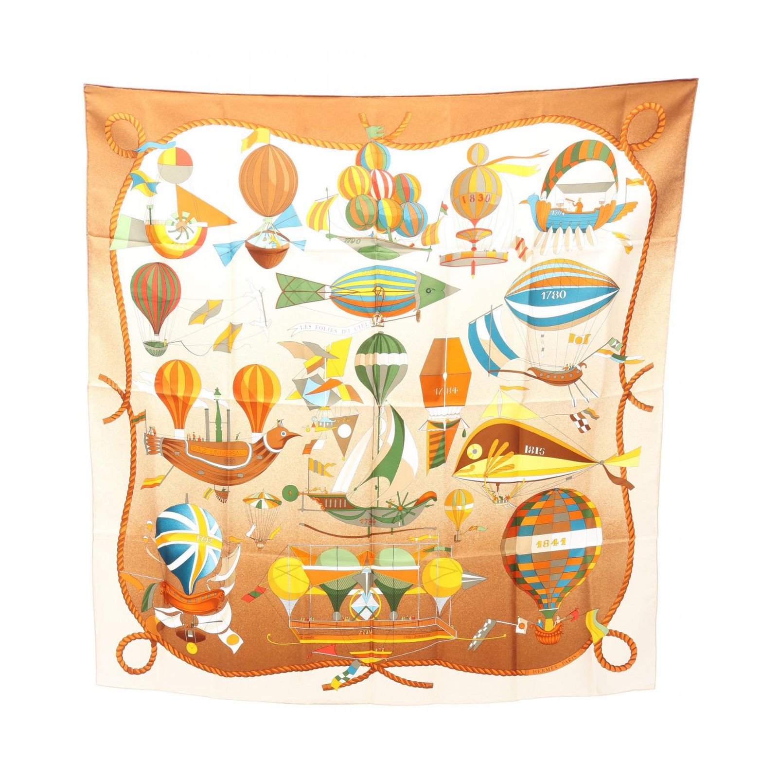 エルメス HERMES スカーフ カレ90 LES FOLIES DU CIEL シルク レディース A