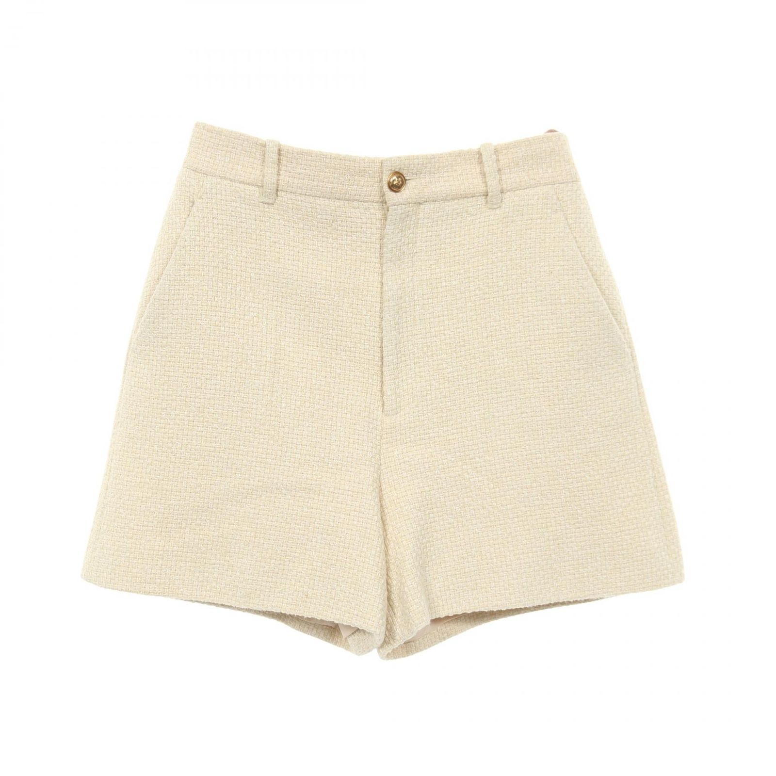 グッチ GUCCI パンツ ツイード ショート ライトベージュ コットン レーヨン ツイードショートパンツ レディース A