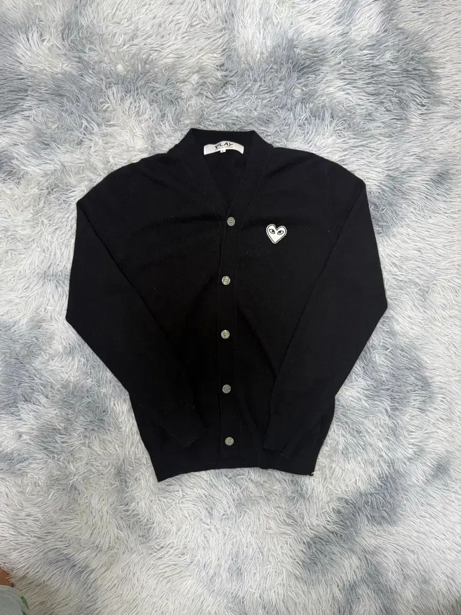 コム デ ギャルソン カーディガン 白ワッペン L