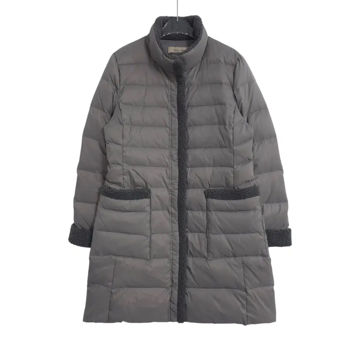 Olivia Hassler レディース ダウンジャケット ロング丈 バイカラー フリース アウター 55