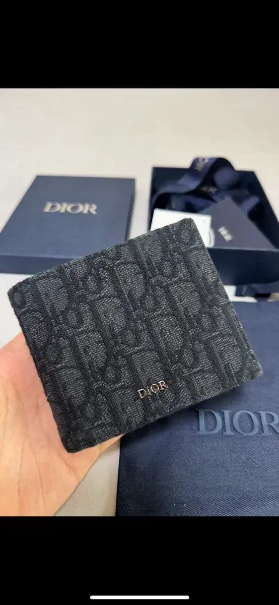 状態良し| ディオール オブリーク 二つ折り財布