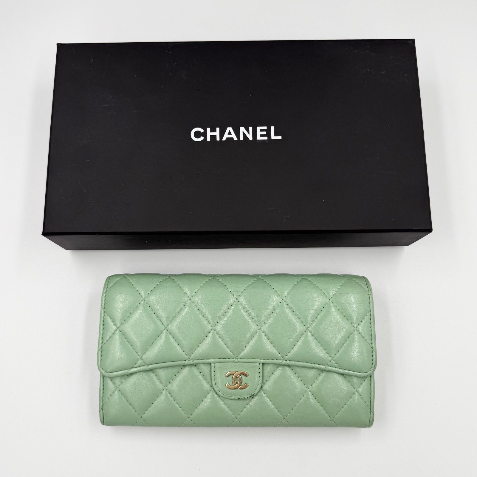 シャネル 長財布 グリーン レディース 財布 CHANEL - メルカリ