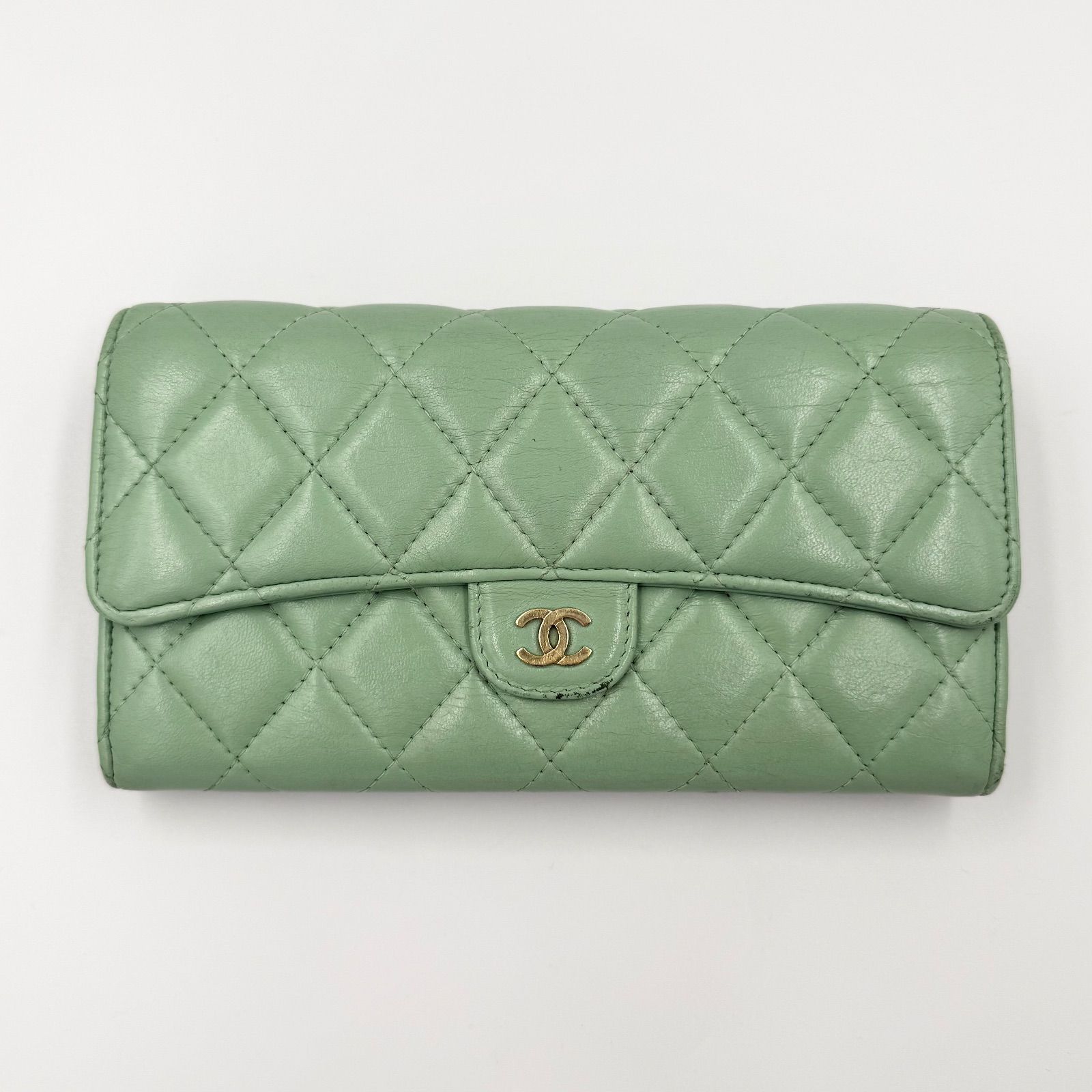 シャネル 長財布 グリーン レディース 財布 CHANEL - メルカリ