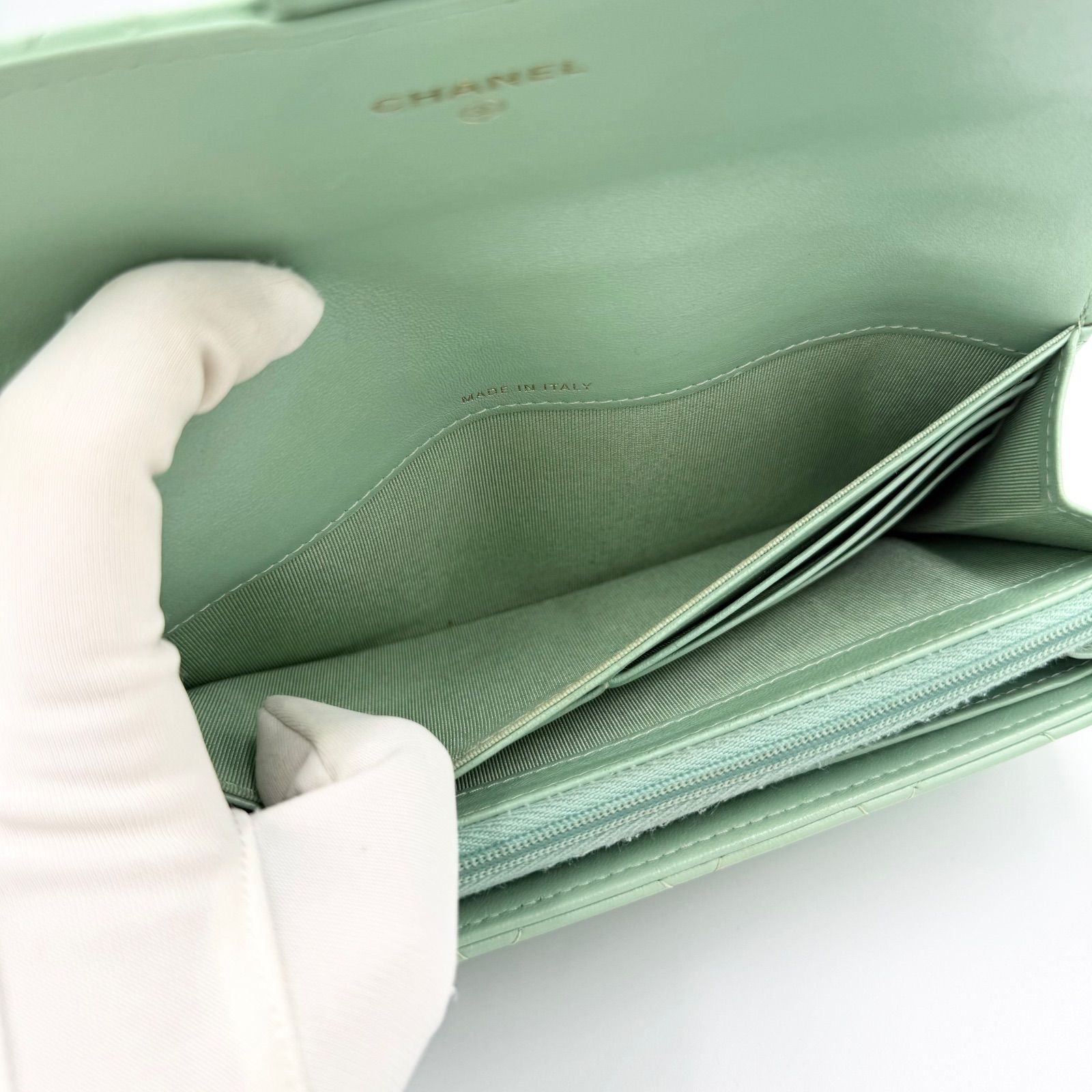 シャネル 長財布 グリーン レディース 財布 CHANEL - メルカリ