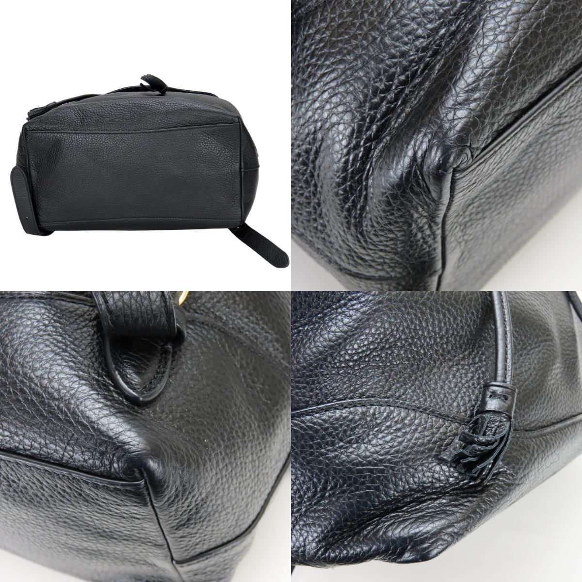 中古】 コーチ リュック・デイパック F72645 レザー ブラック シンプル 