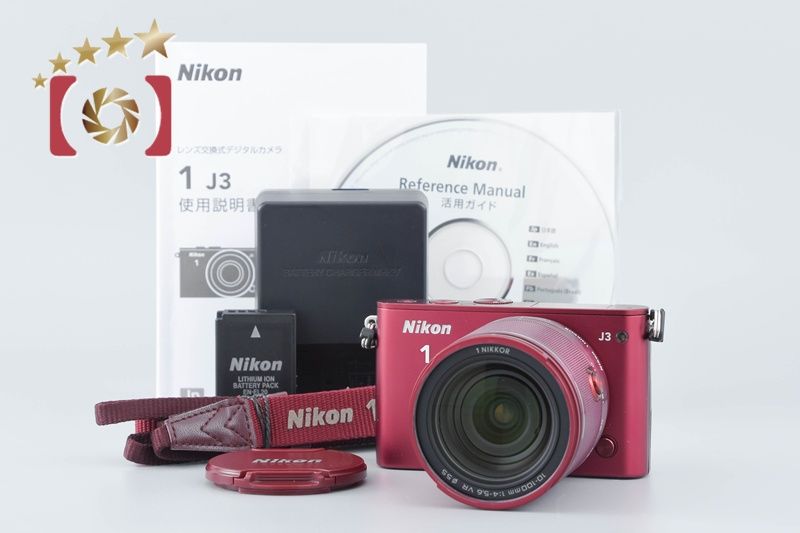 Nikon ニコン 【中古】Nikon ニコン 1 J3 レッド 小型10倍ズームキット