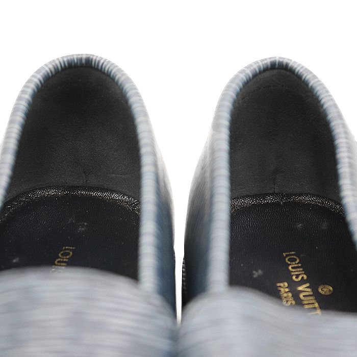  LOUIS VUITTON ルイ ヴィトン コインローファー FA 0148 2018年製 ソルボンヌライン エピ レザー シグネチャー ロゴ 刻印 レザーソール シューズ 革靴 メンズ サイズ 9 ブルー 青 イタリア製 ブーツ 革靴 靴