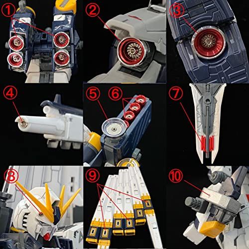 RG 1|144 RX-93 νガンダム用 メタルバーニア ステンレスパーツ デカール 豪華版 フルセット シルバー レッド 並行輸入品 彡